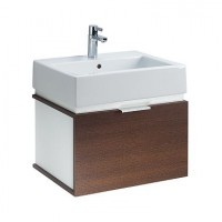 Тумба Kolo TWINS + раковина TWINS 60 (L51160), белый глянец / венге