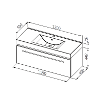 Тумба под умывальник Aquaform DECORA 120 0401-542513 бордовый