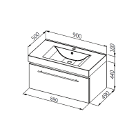 Тумба под умывальник Aquaform DECORA 90 0401-542812 фиолетовая