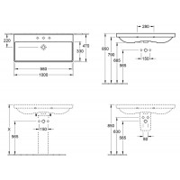 Умывальник Villeroy & Boch AVENTO 100х47 см 4156A201