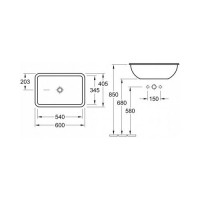Умывальник VILLEROY & BOCH LOOP & FRIENDS 60х40 см 61450001