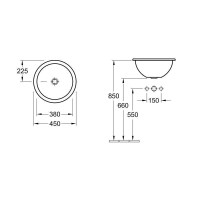 Умывальник VILLEROY & BOCH LOOP & FRIENDS d-45  61404501