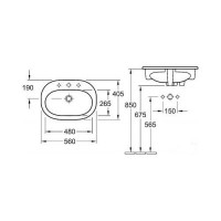 Умывальник VILLEROY & BOCH O.NOVO 56х40 см  41615601 UM