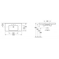 Умывальник Villeroy & Boch Subway 2.0 100х47 см 7175A001