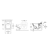 Унитаз подвесной безободковый Villeroy & Boch Finion с покрытием Ceramic Plus 4664R0R1 + Сиденье с крышкой 9M88S1R1 с функцией Quick Release и Soft Closing