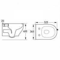 Унитаз подвесной VOLLE OLIVA Rimless, сиденье твердое slim slow-closing, 13-45-165