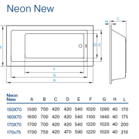 Ванна акриловая Koller Pool NEON NEW 160x70