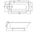 Ванна акриловая прямоугольная ROCA  LINEA  180*80 с ножками A24T058000