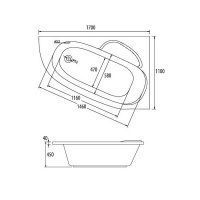 Ванна асимметричная Bisante ЭРИКА правая 170*100, ER170R