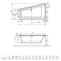 Ванна асимметричная Excellent M-Sfera 160*195 см левая, WAEX.MSL16WH-BN