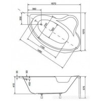 Ванна Besco PMD Piramida Delfina 166x107 правая