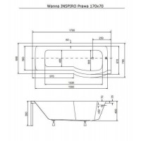 Ванна Besco PMD Piramida Inspiro 170x70 правая