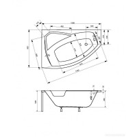 Ванна Besco PMD Piramida Rima 130x85 левая