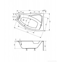Ванна Besco PMD Piramida Rima 130x85 правая