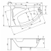Ванна Besco PMD Piramida Rima 140x90 левая