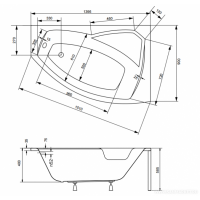 Ванна Besco PMD Piramida Rima 140x90 правая