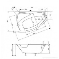 Ванна Besco PMD Piramida Rima 150x95 левая