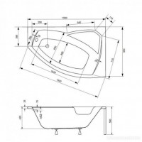 Ванна Besco PMD Piramida Rima 150x95 правая