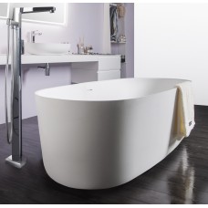 Ванна отдельностоящая Solid surface 1680*800*530mm, каменная с сифоном, 12-40-036