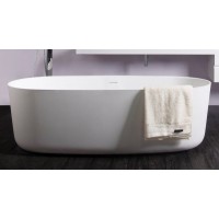 Ванна отдельностоящая Solid surface 1680*800*530mm, каменная с сифоном, 12-40-036