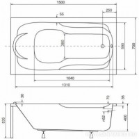 Ванна прямоугольная акриловая  Besco PMD Piramida Bona  150x70