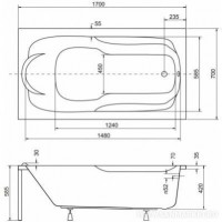 Ванна прямоугольная акриловая  Besco PMD Piramida Bona  170x70
