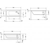 Ванна прямоугольная Duravit D-Code 160x70, без ножек, 700096000000000