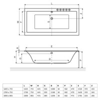 Ванна  прямоугольная Excellent Pryzmat Slim 160*75, WAEX.PRY16WHS-BN