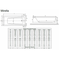 Ванна RADAWAY Mirella 150x70 с ножками, WA1-48-150x070