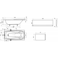 Ванна Ravak XXL 190 x 95 N  прямоугольная