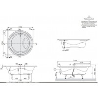 Ванна VILLEROY&BOCH AQUALOOP  175*175 см (ножки+рама+г/м система WWE) BA175AQU9V-01(WWE)