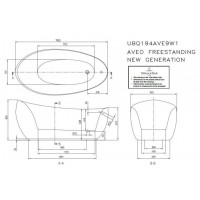 Ванна VILLEROY&BOCH AVEO 190*95см отдельно стоящая (без швов + слив перелив) BQ194AVE9W1V-01