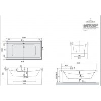 Ванна VILLEROY&BOCH BELLEVUE прямоугольная 2000*1000 (цвет белый) BA200BEL2MHV-01