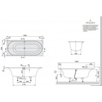 Ванна VILLEROY&BOCH CETUS DUO 180*80 с ножками BQ180CEU2V-01