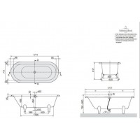 Ванна VILLEROY&BOCH HOMMAGE 1771*771 + деревянные ножки BQ180HOM700V — 01