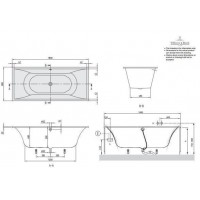Ванна VILLEROY&BOCH LA BELLE 180*80см встраиваемая+ножки BQ180LAB2V-01
