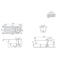 Ванна VILLEROY&BOCH LIBRA 160*70см + ножки BQ167LIB2V-01