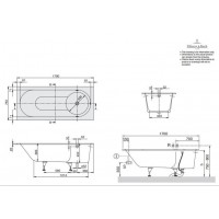 Ванна VILLEROY&BOCH LIBRA 170*75см + ножки BQ170LIB2V-01