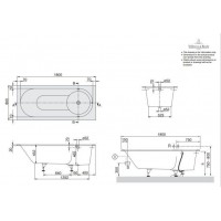Ванна VILLEROY&BOCH LIBRA 180*80см + ножки BQ180LIB2V-01