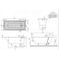 Ванна VILLEROY&BOCH MY ART SOLO 170*75см + ножки BQ170MYA2V-96
