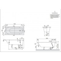 Ванна VILLEROY&BOCH OBERON 160*75 см+ ножки UBQ160OBE2V-01