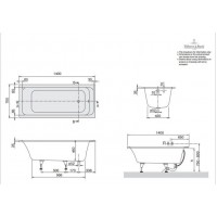 Ванна VILLEROY&BOCH OMNIA ARCHITECTURA  140*70см BA147ARA2V-01