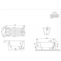 Ванна VILLEROY&BOCH PAVIA  160*70см + ножки BQ160PAV2V-01