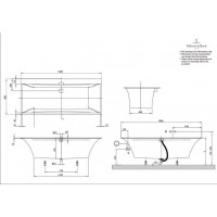 Ванна VILLEROY&BOCH SQUARO EDGE 12  180*80см ( ножки + комплект слив/перелив) UBQ180SQE2DV-01