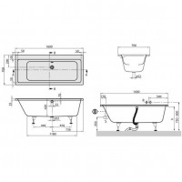 Ванна VILLEROY&BOCH SUBWAY 160*70см UBA167SUB2V-01