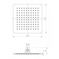 Верхний душ IMPRESE SQ200SS2 диаметр 200 мм