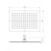 Верхний душ IMPRESE SQ300200SS6 300 х 200 мм