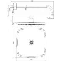 Верхний душ с держателем GENEBRE Tau35oval