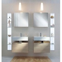 Тумба Kolo TWINS + раковина TWINS 60 (L51160), белый глянец / дуб arava