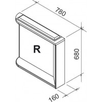Зеркало Ravak ROSA M780, 78 см, с полочкой и подсветкой, береза/белое, правое